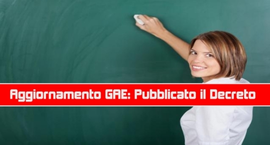 Aggiornamento GAE Pubblicato il Decreto