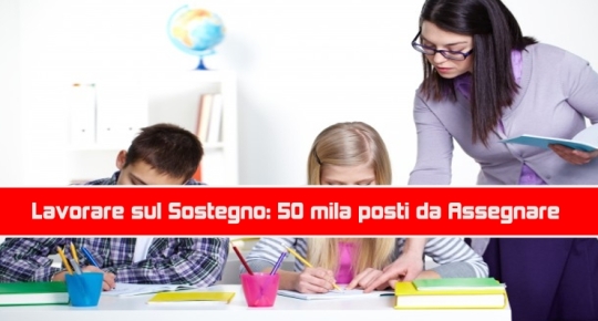 Lavorare sul Sostegno: 50 mila posti da Assegnare 