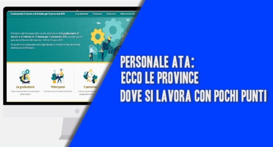 Personale ATA: ecco le province dove si lavora con pochi punti