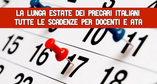 Tutte le scadenze per Docenti e Ata