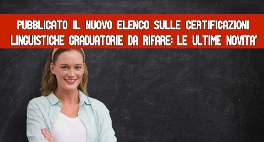 Pubblicato il nuovo elenco sulle Certificazioni linguistiche