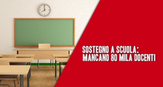 Sostegno a Scuola: mancano 80 mila Docenti