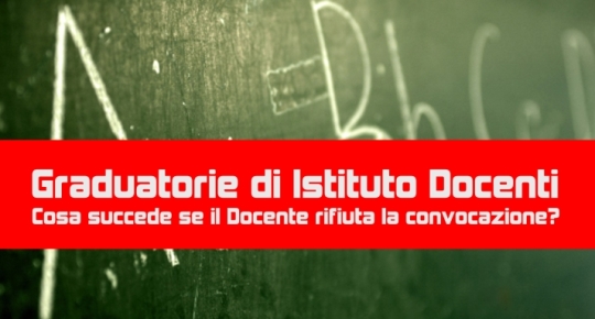 Graduatorie di Istituto Docenti Cosa succede se il Docente rifiuta la convocazione?