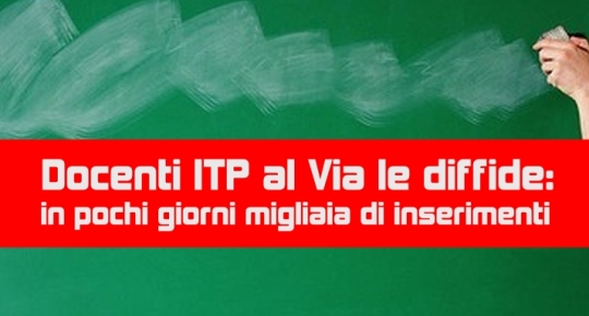 Docenti ITP al Via le diffide: in pochi giorni migliaia di inserimenti