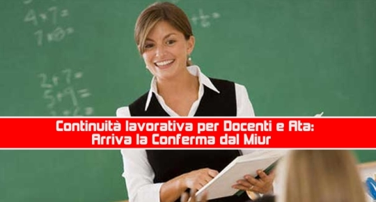 Continuità lavorativa per Docenti e Ata