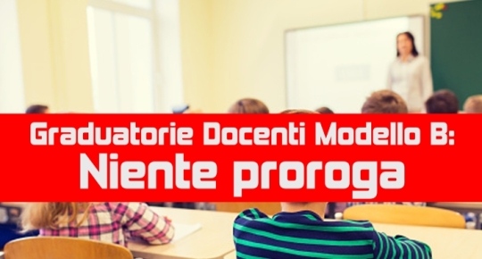 Graduatorie Docenti Modello B: Niente proroga