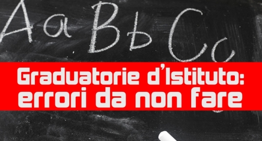 Graduatorie d’Istituto: errori da non fare