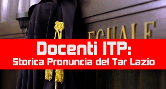 Docenti ITP: Pronuncia del Tar Lazio