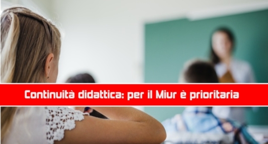 Continuità didattica: per il Miur è prioritaria