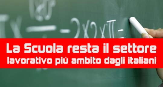 La Scuola resta il settore lavorativo più ambito dagli italiani