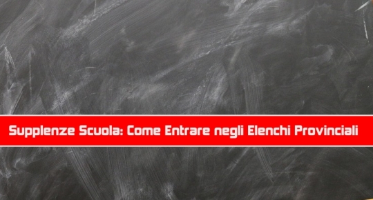 Come Entrare negli Elenchi Provinciali