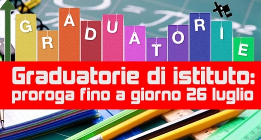 Graduatorie di istituto: proroga fino a giorno 26 luglio