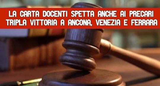 La Carta docenti spetta anche ai precari 