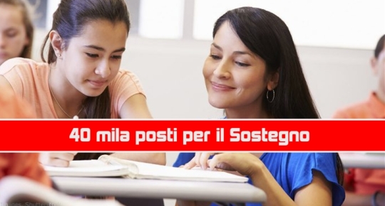 40 mila posti per il Sostegno: Boom di Domande