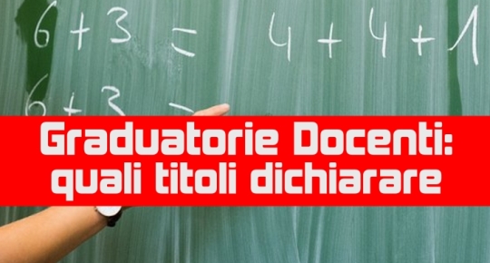 Graduatorie Docenti: quali titoli dichiarare