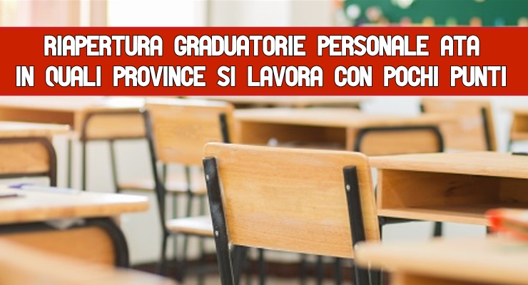 Riapertura graduatorie personale Ata