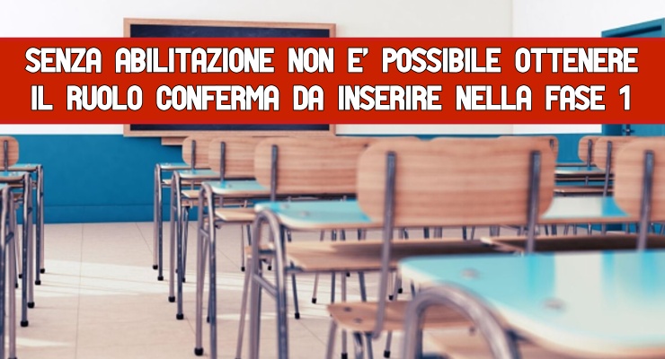 Senza abilitazione non è possibile Ottenere il ruolo 