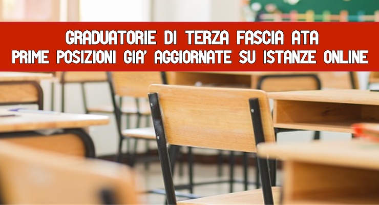 Graduatorie di terza fascia Ata Prime posizioni 