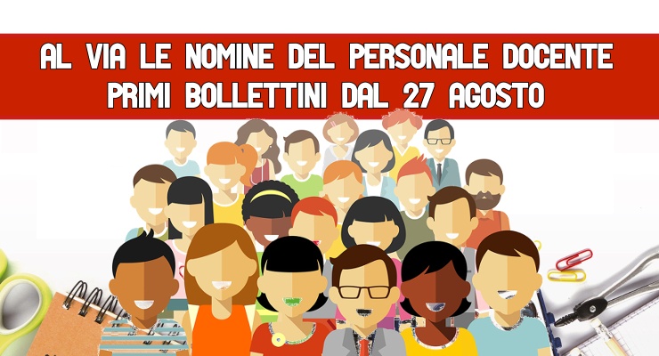 Al via le nomine del personale docente