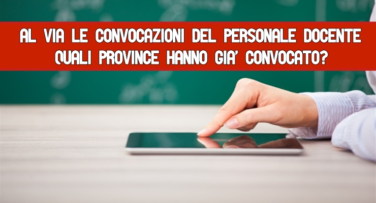 Al via le Convocazioni del personale docente