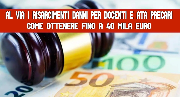 Al via i risarcimenti danni per Docenti 