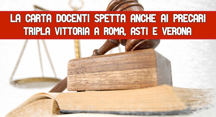 La Carta docenti spetta anche ai precari 