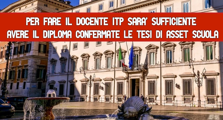 Per fare il docente ITP sarà sufficiente avere il diploma 