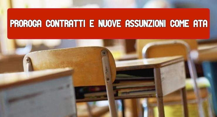 proroga contratti e nuove assunzioni come ata asset scuola