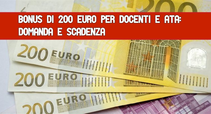 Bonus di 200 euro per Docenti e Ata