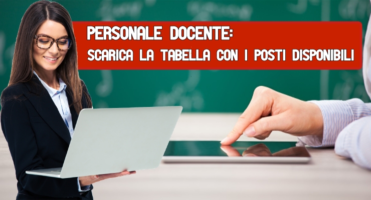 Personale docente: Scarica la tabella con i posti disponibili